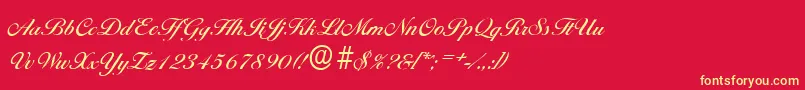 BallantinesserialMediumRegular Font – Yellow Fonts on Red Background