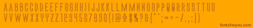 Alienleague3D-Schriftart – Braune Schriften auf orangefarbenem Hintergrund
