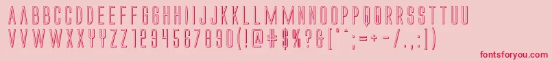 フォントAlienleague3D – ピンクの背景に赤い文字