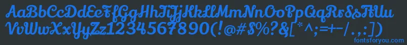 Шрифт LilyscriptoneRegular – синие шрифты на чёрном фоне