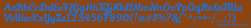 LilyscriptoneRegular-fontti – siniset fontit ruskealla taustalla