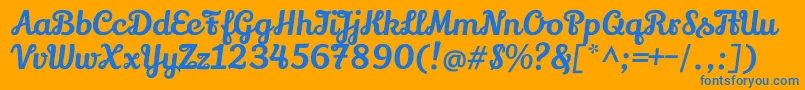LilyscriptoneRegular Font – Blue Fonts on Orange Background
