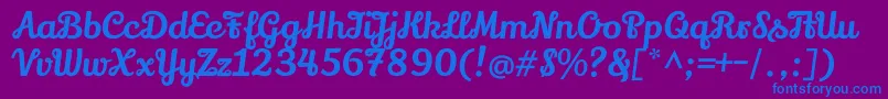 Шрифт LilyscriptoneRegular – синие шрифты на фиолетовом фоне