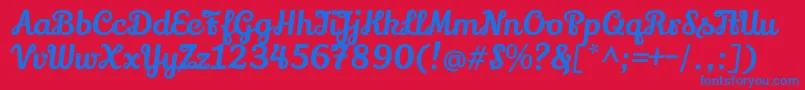LilyscriptoneRegular-fontti – siniset fontit punaisella taustalla