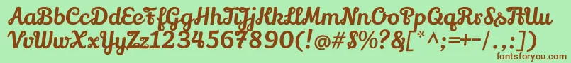 LilyscriptoneRegular Font – Brown Fonts on Green Background