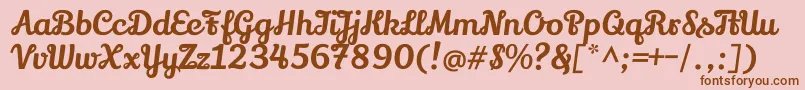 LilyscriptoneRegular-fontti – ruskeat fontit vaaleanpunaisella taustalla