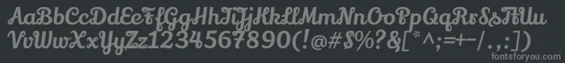 フォントLilyscriptoneRegular – 黒い背景に灰色の文字
