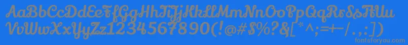 LilyscriptoneRegular-fontti – harmaat kirjasimet sinisellä taustalla