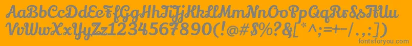 LilyscriptoneRegular-fontti – harmaat kirjasimet oranssilla taustalla
