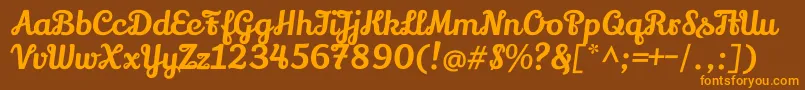 LilyscriptoneRegular Font – Orange Fonts on Brown Background