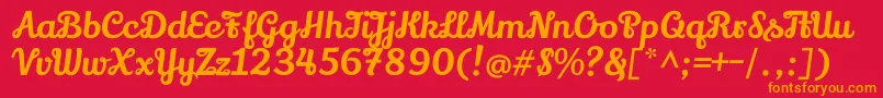 LilyscriptoneRegular Font – Orange Fonts on Red Background