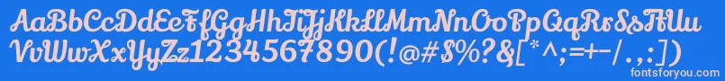 LilyscriptoneRegular Font – Pink Fonts on Blue Background