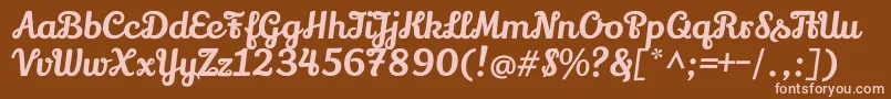 LilyscriptoneRegular Font – Pink Fonts on Brown Background