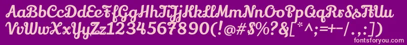 LilyscriptoneRegular-Schriftart – Rosa Schriften auf violettem Hintergrund