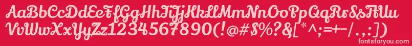 LilyscriptoneRegular Font – Pink Fonts on Red Background