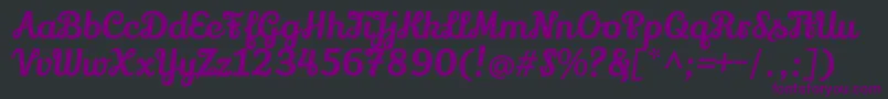 フォントLilyscriptoneRegular – 黒い背景に紫のフォント