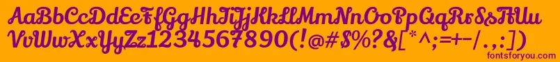 Шрифт LilyscriptoneRegular – фиолетовые шрифты на оранжевом фоне