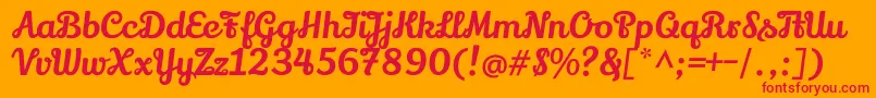 LilyscriptoneRegular Font – Red Fonts on Orange Background