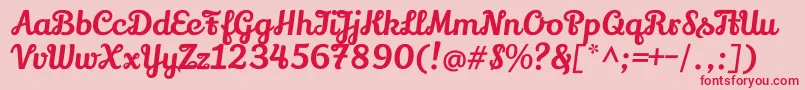 LilyscriptoneRegular Font – Red Fonts on Pink Background