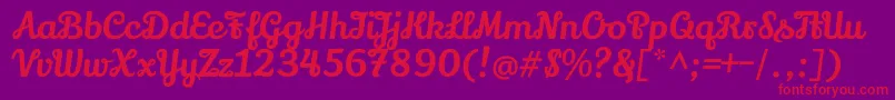 フォントLilyscriptoneRegular – 紫の背景に赤い文字