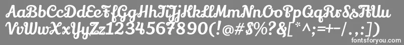 LilyscriptoneRegular-fontti – valkoiset fontit harmaalla taustalla