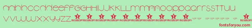 Czcionka NgardenTrial – czerwone czcionki na zielonym tle