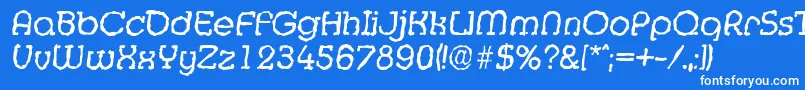 フォントMexicorandomItalic – 青い背景に白い文字