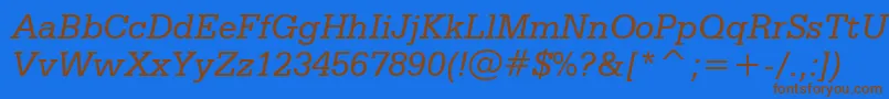 SerifaItalicBt Font – Brown Fonts on Blue Background