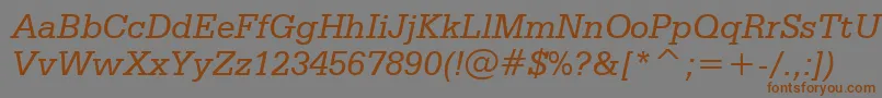 SerifaItalicBt Font – Brown Fonts on Gray Background