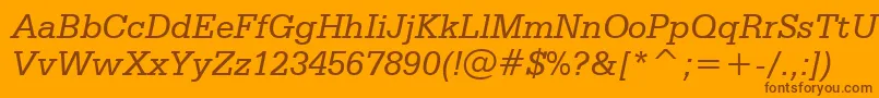 More about SerifaItalicBt Font SerifaItalicBt Font – Brown Fonts on Orange Background
