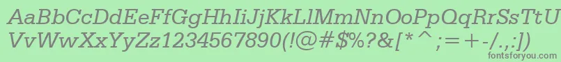 SerifaItalicBt Font – Gray Fonts on Green Background