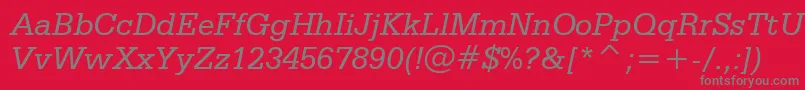 SerifaItalicBt Font – Gray Fonts on Red Background
