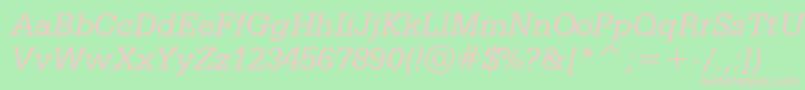 SerifaItalicBt-Schriftart – Rosa Schriften auf grünem Hintergrund