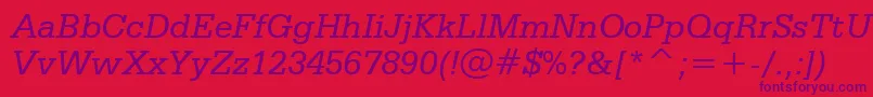 SerifaItalicBt Font – Purple Fonts on Red Background