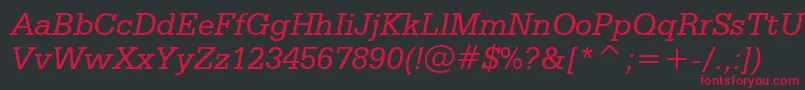 SerifaItalicBt Font – Red Fonts on Black Background