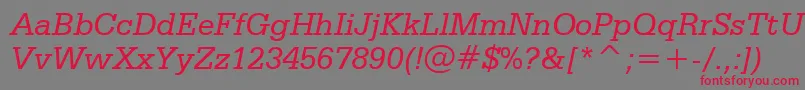 SerifaItalicBt Font – Red Fonts on Gray Background