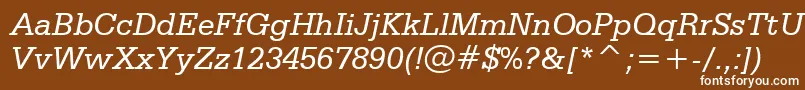 SerifaItalicBt Font – White Fonts on Brown Background