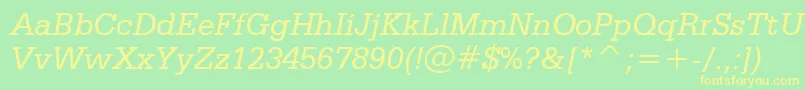 SerifaItalicBt Font – Yellow Fonts on Green Background