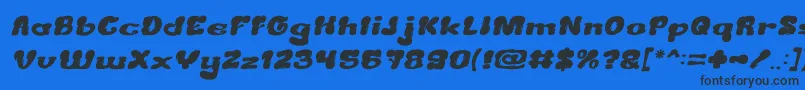 Шрифт CreamyButterItalic – чёрные шрифты на синем фоне