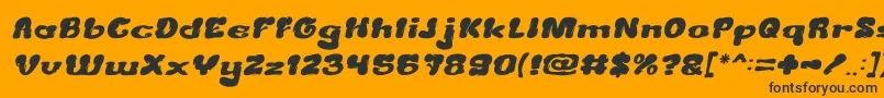 CreamyButterItalic Font – Black Fonts on Orange Background