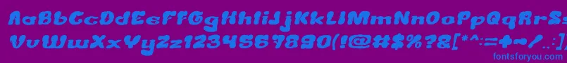 CreamyButterItalic Font – Blue Fonts on Purple Background