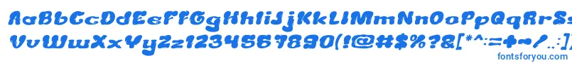 CreamyButterItalic-Schriftart – Blaue Schriften auf weißem Hintergrund