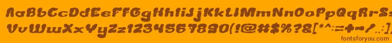 Fonte CreamyButterItalic – fontes marrons em um fundo laranja
