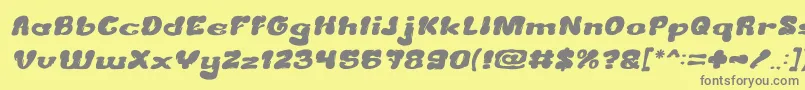 CreamyButterItalic Font – Gray Fonts on Yellow Background