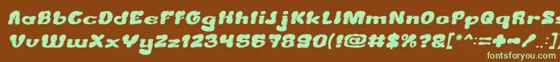 Шрифт CreamyButterItalic – зелёные шрифты на коричневом фоне