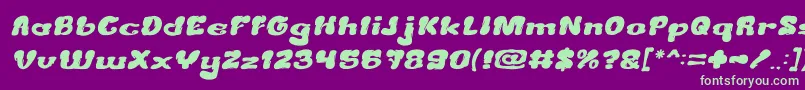 CreamyButterItalic-fontti – vihreät fontit violetilla taustalla