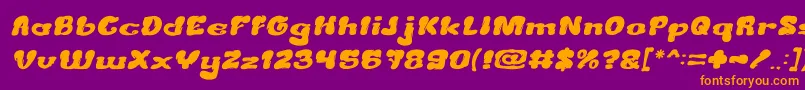 CreamyButterItalic-fontti – oranssit fontit violetilla taustalla