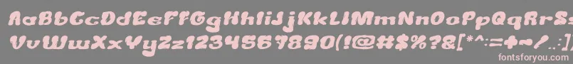 CreamyButterItalic-fontti – vaaleanpunaiset fontit harmaalla taustalla