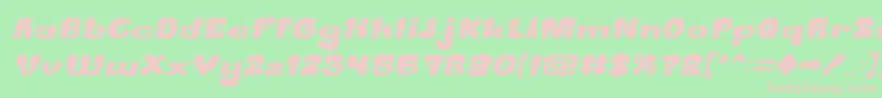 Fonte CreamyButterItalic – fontes rosa em um fundo verde