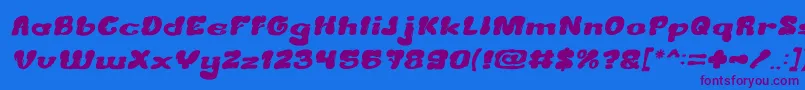 CreamyButterItalic Font – Purple Fonts on Blue Background